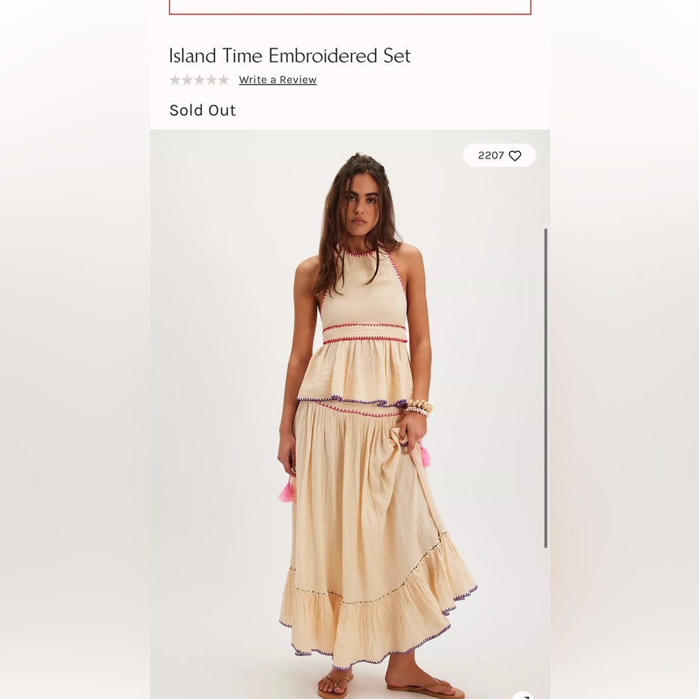 FREE PEOPLE Island Time Embroidered Set, XLARGE NWT - Picture 5 of 11